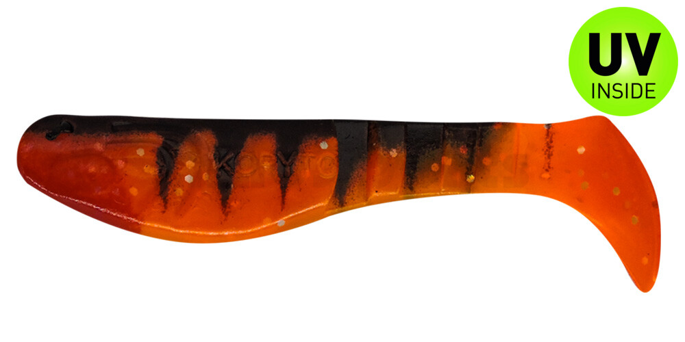 000208-122Z Kopyto-Classic 3" (ca. 8 cm) fluoorange Glitter / Zander / red tail