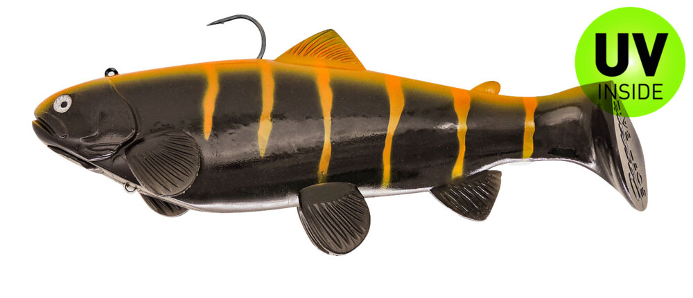 SBT25BO Castaic Swim Bait Trout 2.0 - 10" (25cm) Fast sinking Black Orange