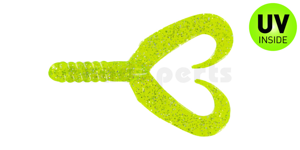 005307018 Twin Tail Grub 2,75" (7,5 cm) Chartreuse Silver