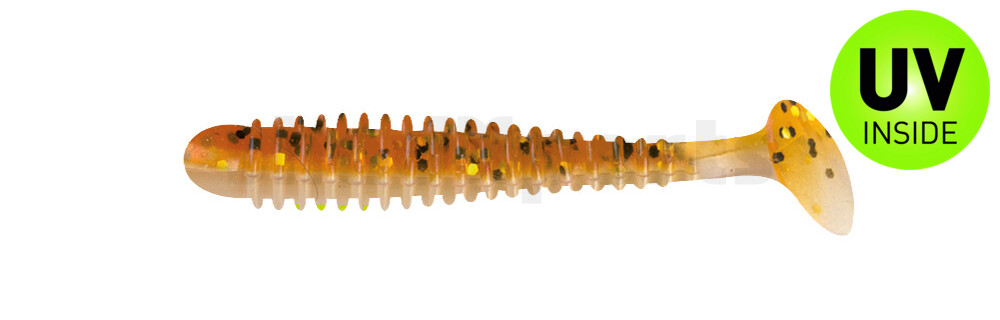 004007B023 Texas 2,5" (ca. 6,5 cm) goldperl / motoroil Glitter