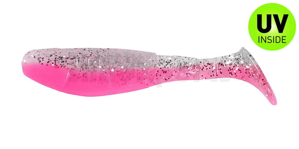 000207B300 Kopyto-Classic 2,5" (ca.7,0 cm) bubblegum / klar silber Glitter