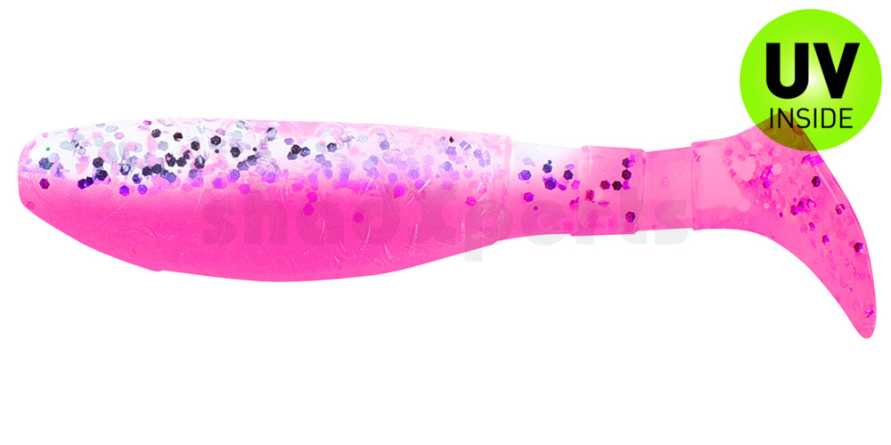 000208B300 Kopyto-Classic 3" (ca. 8,0 cm) bubblegum / klar silber Glitter