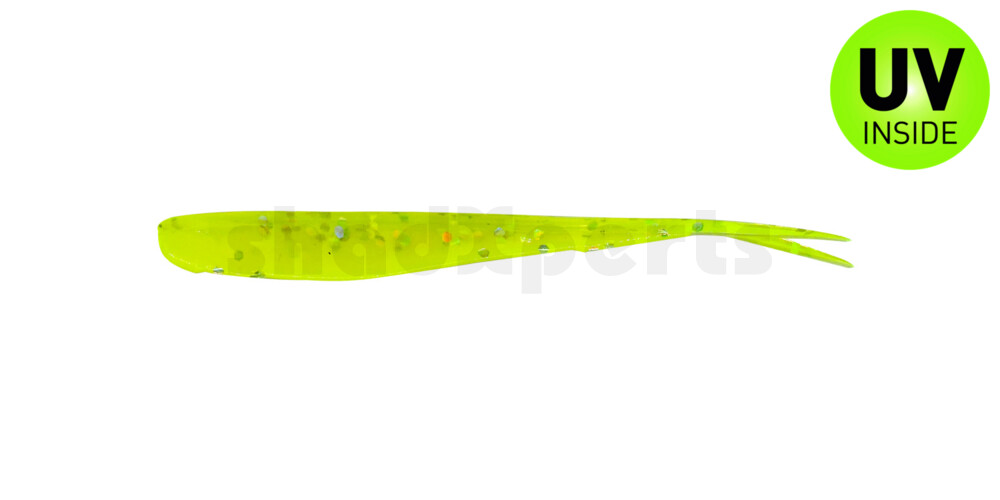 005107B034 Oklahoma 2,75" (ca. 7,5 cm) fluogelb  / fluogrün-Glitter